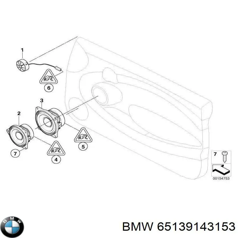 Compre 65139143153 BMW Alto-falante da porta dianteira