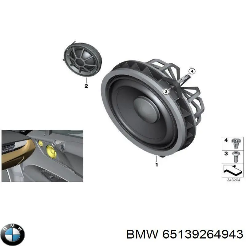 65139264943 BMW Alto-falante da porta dianteira