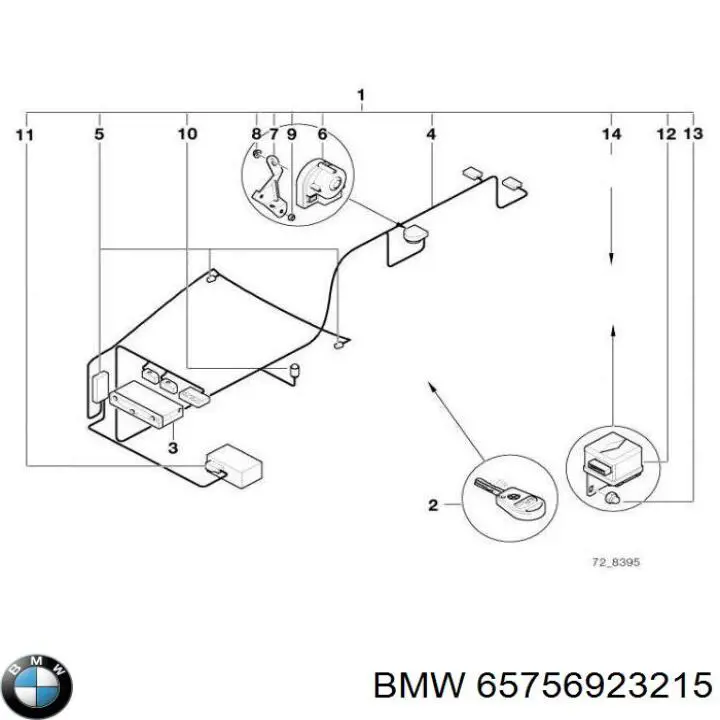 65756923215 BMW Sensor de anti-viragem