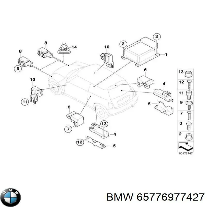 Módulo processador de controlo da bolsa de ar (Centralina eletrônica AIRBAG) BMW 65776977427 preço, a partir de 56,18 USD
