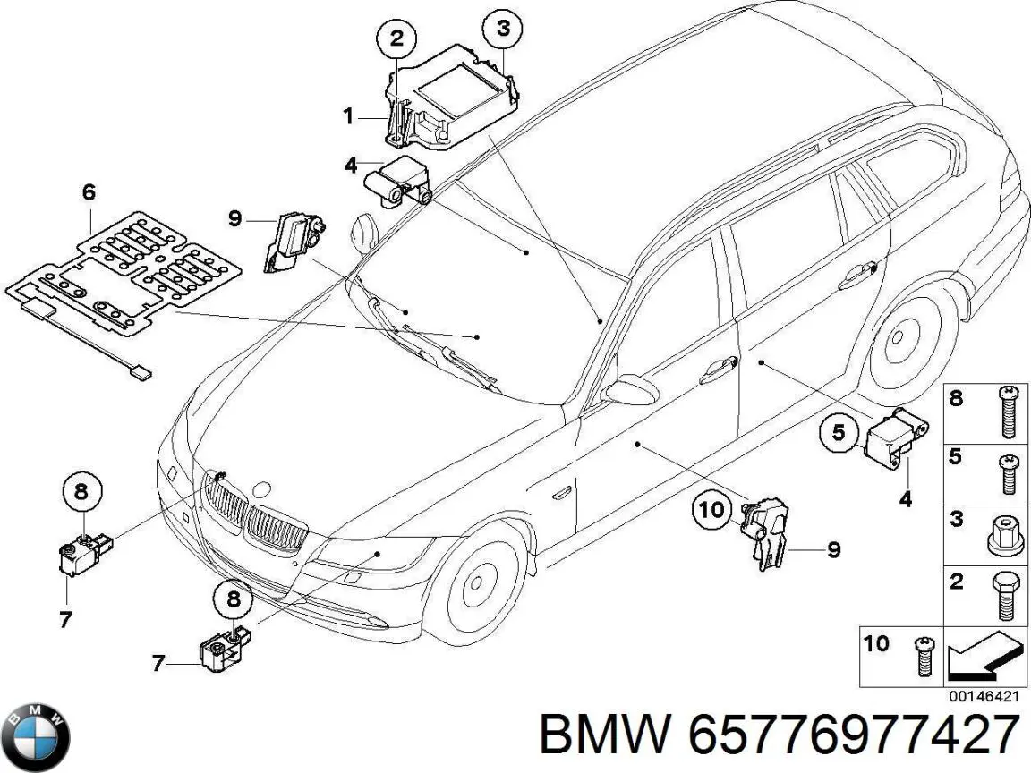 65776977427 BMW Módulo processador de controlo da bolsa de ar (Centralina eletrônica AIRBAG)