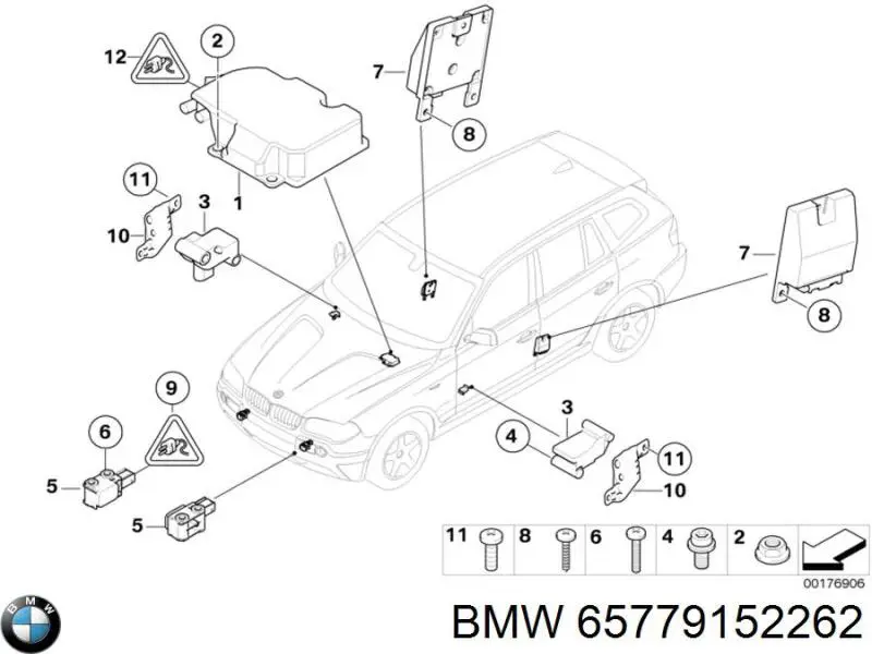 65779152262 BMW Sensor AIRBAG dianteiro