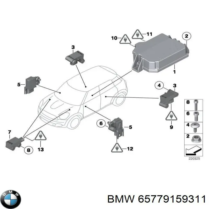 Sensor AIRBAG dianteiro BMW 65779159311 preço, a partir de 45,97 USD