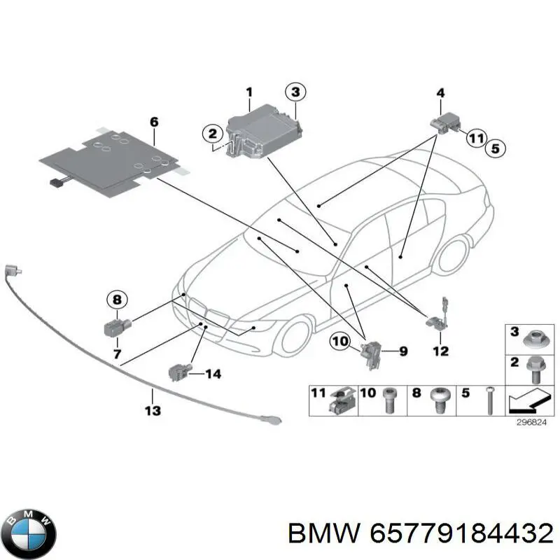 Compre 65779184432 BMW Módulo processador de controlo da bolsa de ar (Centralina eletrônica AIRBAG)