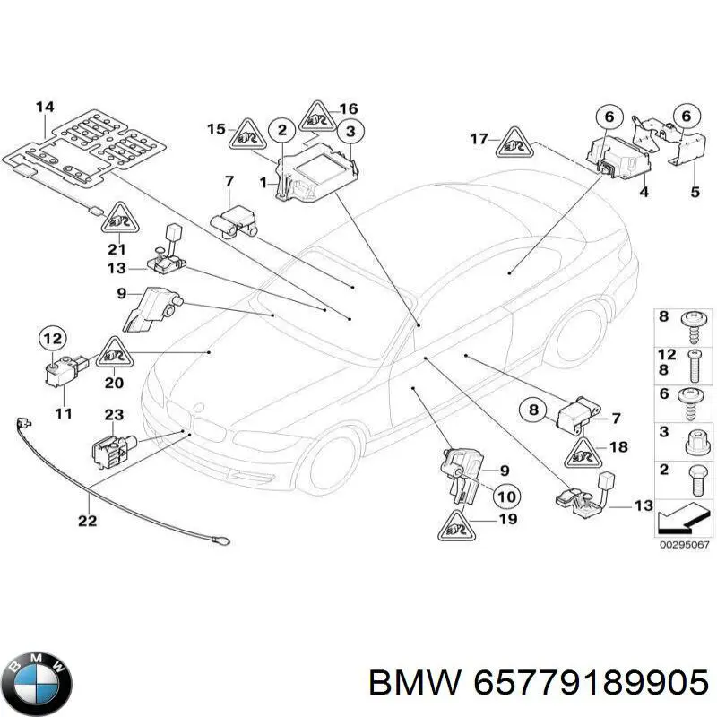 65779189905 BMW Módulo processador de controlo da bolsa de ar (Centralina eletrônica AIRBAG)