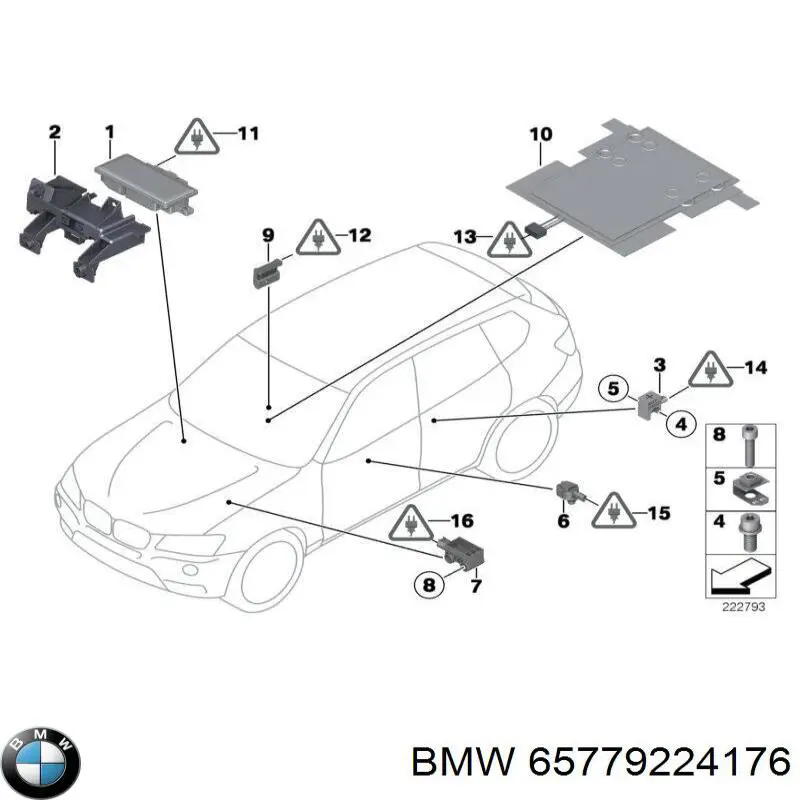 65779224176 BMW Sensor AIRBAG dianteiro