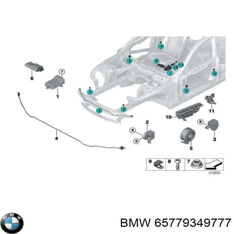 65779349777 BMW Sensor AIRBAG dianteiro