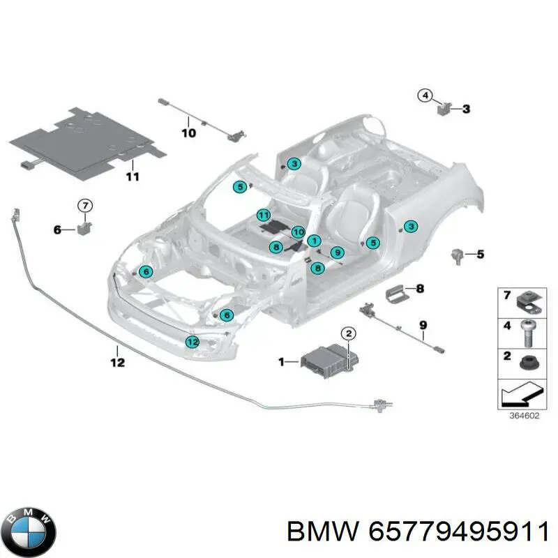 65779495911 BMW Módulo processador de controlo da bolsa de ar (Centralina eletrônica AIRBAG)