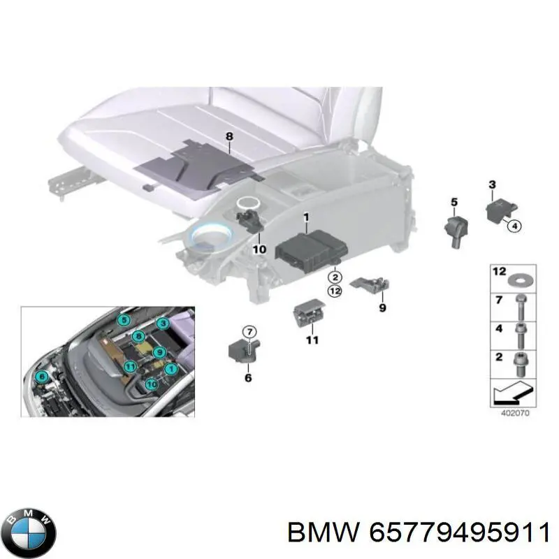 Compre 65779495911 BMW Módulo processador de controlo da bolsa de ar (Centralina eletrônica AIRBAG)