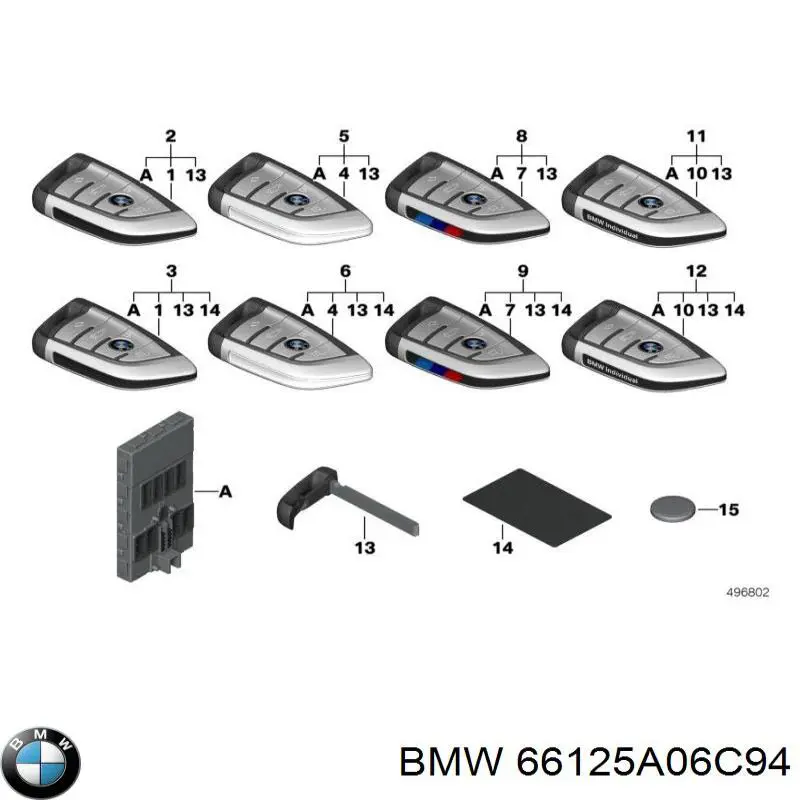 Chave de fecho de ignição BMW 66125A473F4 preço, a partir de 455,45 USD