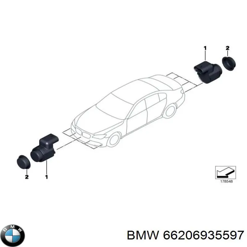 Sensor de sinalização de estacionamento (sensor de estacionamento) dianteiro/traseiro central BMW 66206935597 preço, a partir de 44,27 USD