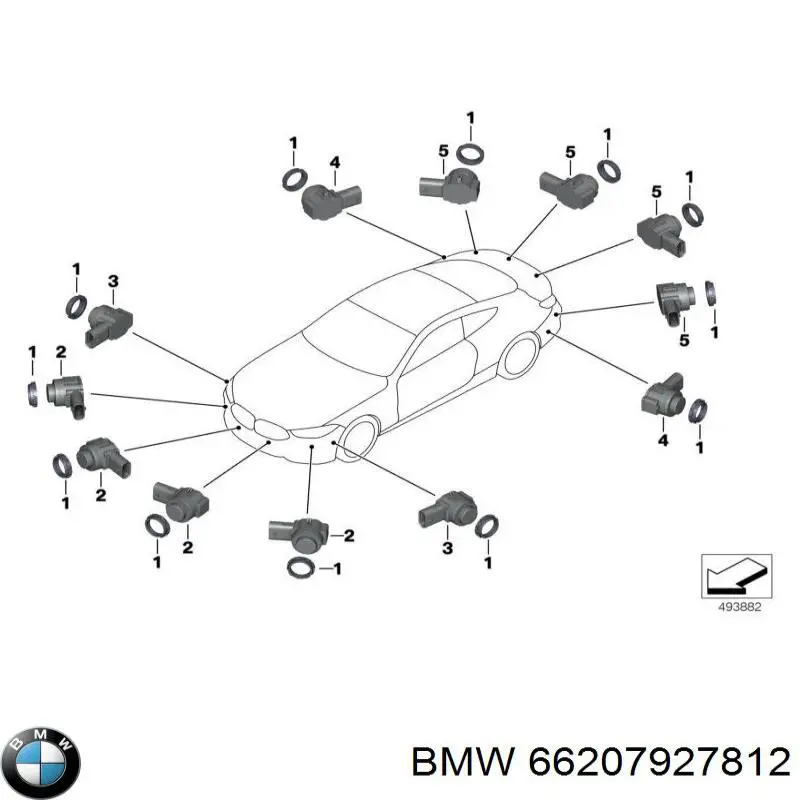 Compre 66209826959 BMW Sensor dianteiro lateral de sinalização de estacionamento (sensor de estacionamento)