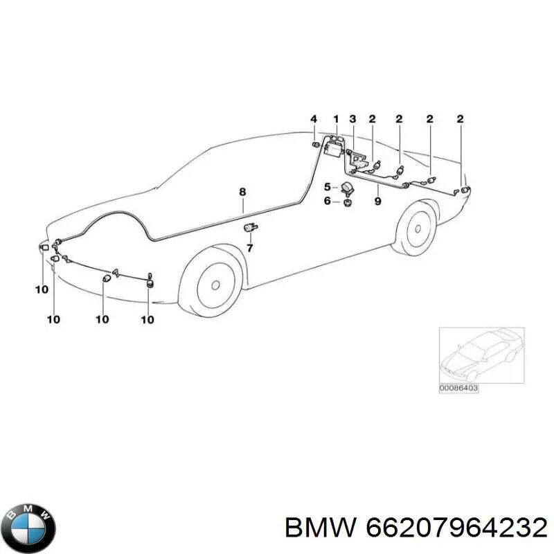 Sensor de sinalização de estacionamento (sensor de estacionamento) dianteiro/traseiro central BMW 66207964232 preço, a partir de 34,55 USD