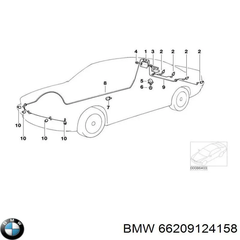 Sensor de sinalização de estacionamento (sensor de estacionamento) dianteiro/traseiro central BMW 66209124158 preço, a partir de 258,77 USD