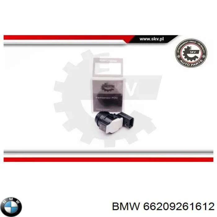 Compre 66209261612 BMW Sensor traseiro de sinalização de estacionamento (sensor de estacionamento)