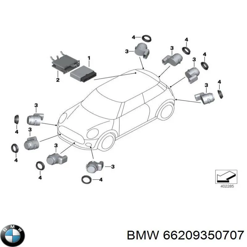Módulo de direção (Centralina eletrônica) de sensor de estacionamento BMW 66335A02F95 preço, a partir de 124,50 USD