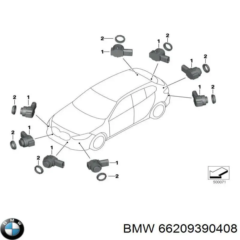 Compre 66209390408 BMW Consola dianteira lateral de sensor de estacionamento