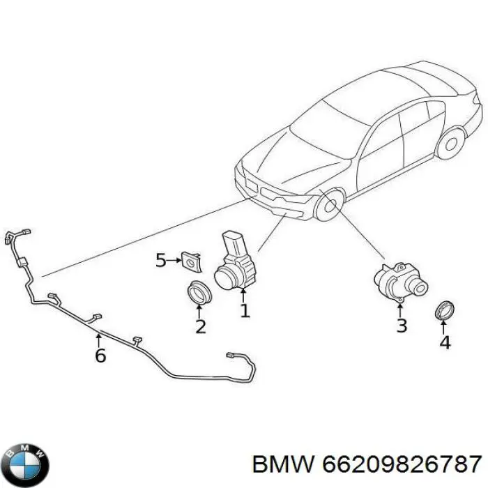 Sensor traseiro lateral de sinalização de estacionamento (sensor de estacionamento) BMW 66209826787 preço, a partir de 128,30 USD