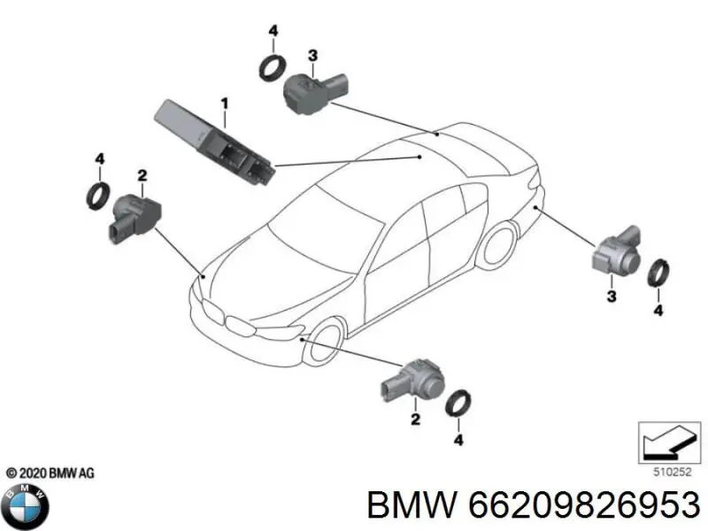 Sensor de estacionamento, kit de instalação BMW 66209826953 preço, a partir de 320,76 USD