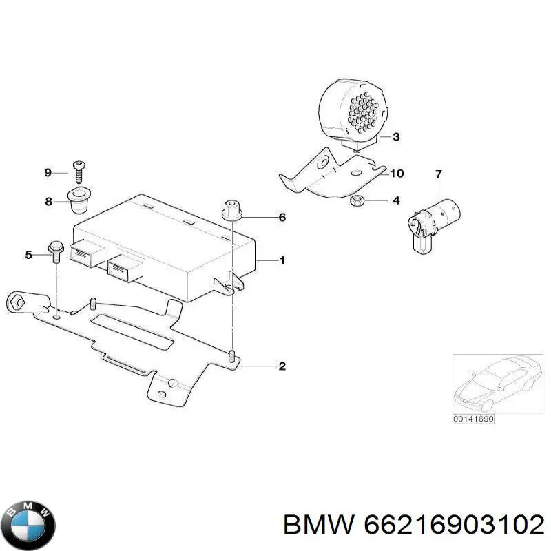66216903102 BMW Alto-falante do sistema de estacionamento