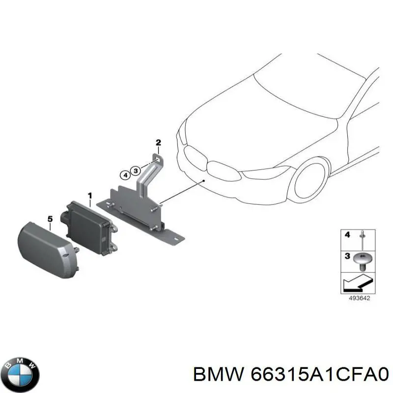 66315A387E0 BMW Sensor de radar de distância