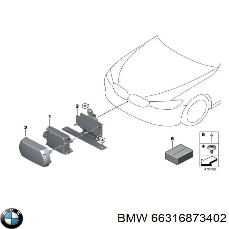 66316873402 BMW Consola dianteira lateral de sensor de estacionamento
