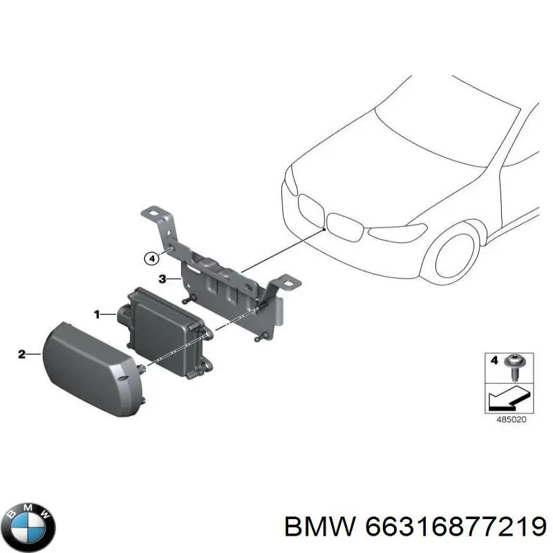 66316877219 BMW Placa sobreposta do pára-choque dianteiro