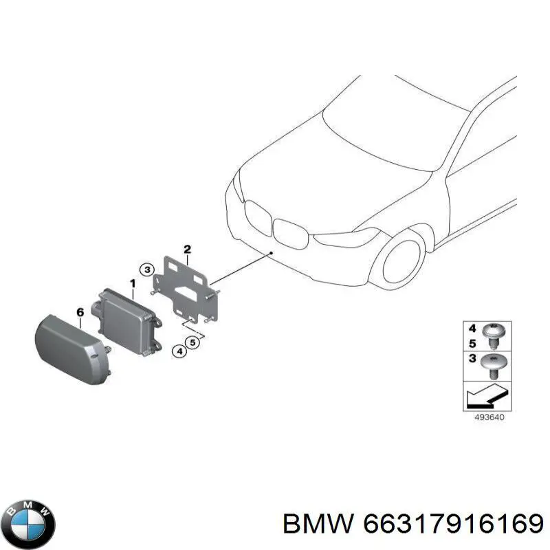 66317916169 BMW Sensor de radar de distância
