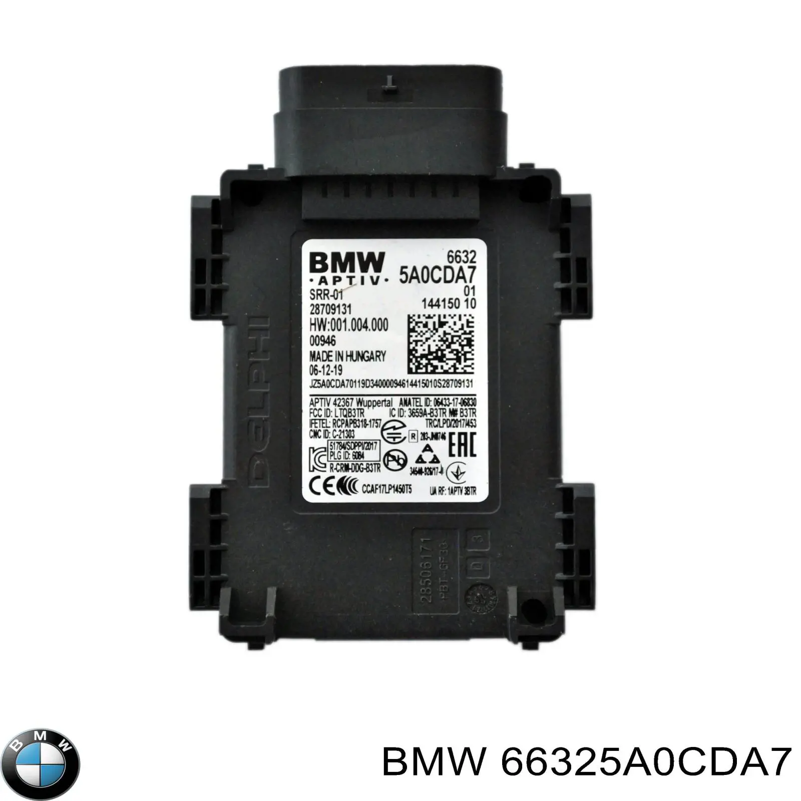 66325A2B4D7 BMW Sensor traseiro de controlo da zona morta