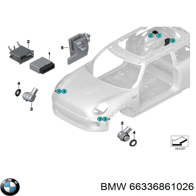 Compre 66336886232 BMW Módulo de direção (Centralina eletrônica) de sensor de estacionamento