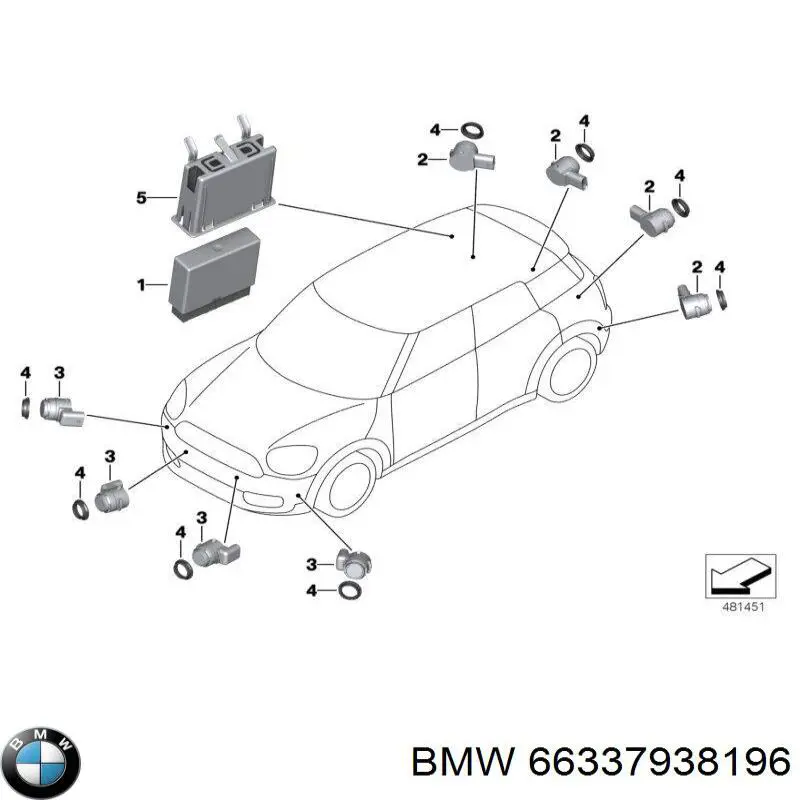 66337938196 BMW Módulo de direção (Centralina eletrônica) de sensor de estacionamento