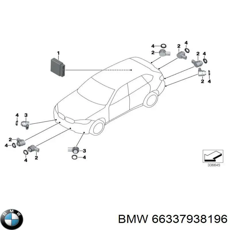 Módulo de direção (Centralina eletrônica) de sensor de estacionamento BMW 66337938196 preço, a partir de 103,86 USD