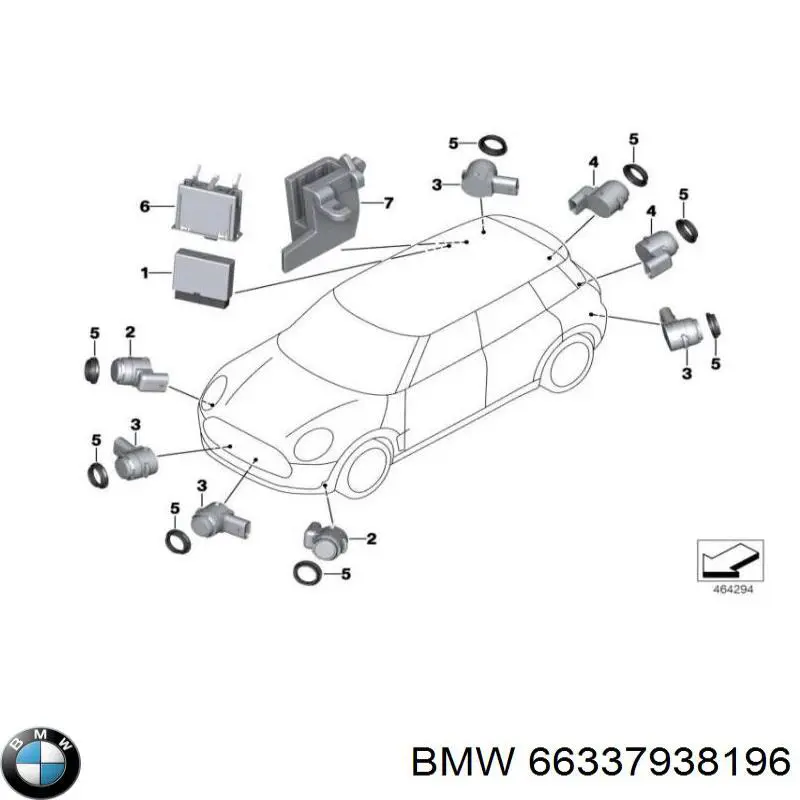 Compre 66337938196 BMW Módulo de direção (Centralina eletrônica) de sensor de estacionamento