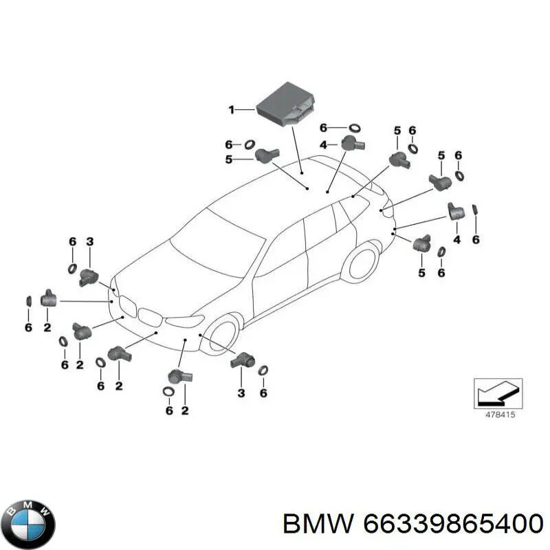 Módulo de direção (Centralina eletrônica) de sensor de estacionamento BMW 66339865400 preço, a partir de 16,60 USD