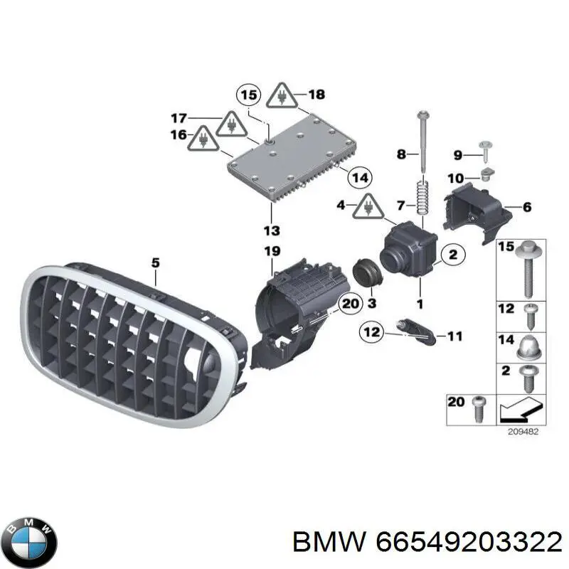 66549203322 BMW Câmara do sistema para asseguramento de visibilidade