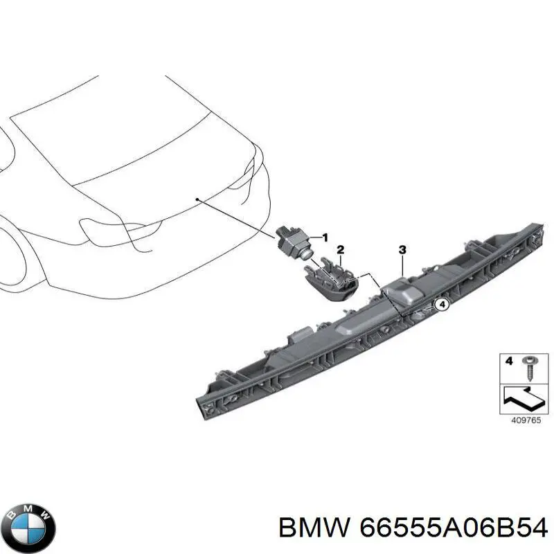66555A06B54 BMW Câmara do sistema para asseguramento de visibilidade