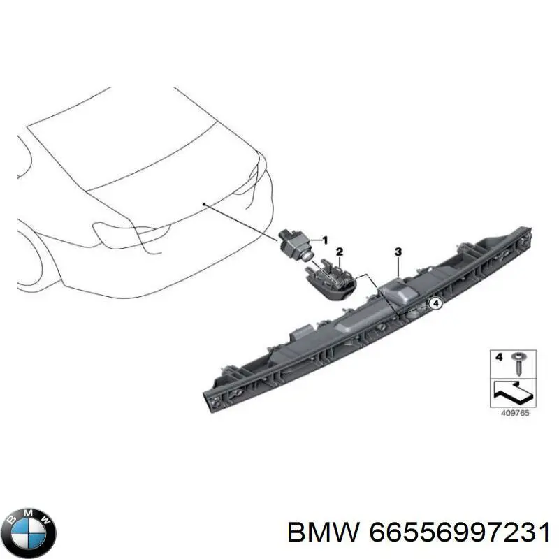 66555A1BC30 BMW Câmara do sistema para asseguramento de visibilidade