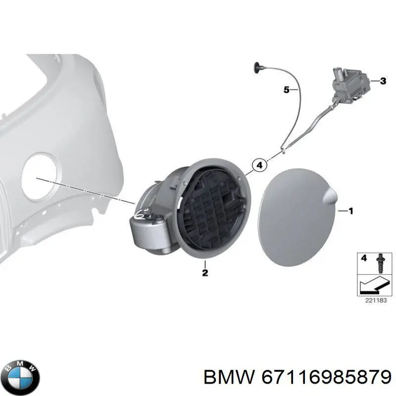 67116985879 BMW Fecho de abertura do alcapão do tanque de combustível