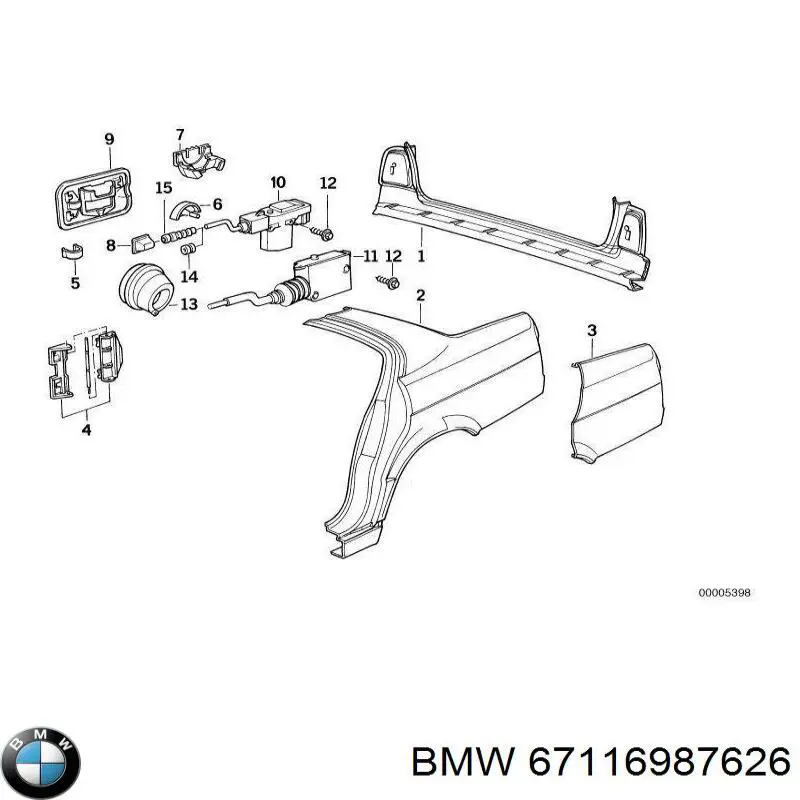 67116987626 BMW Motor acionador de abertura do alcapão de tanque
