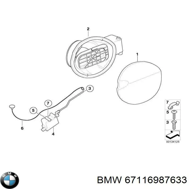 Fecho de abertura do alcapão do tanque de combustível BMW 67116987633 preço, a partir de 46,31 USD