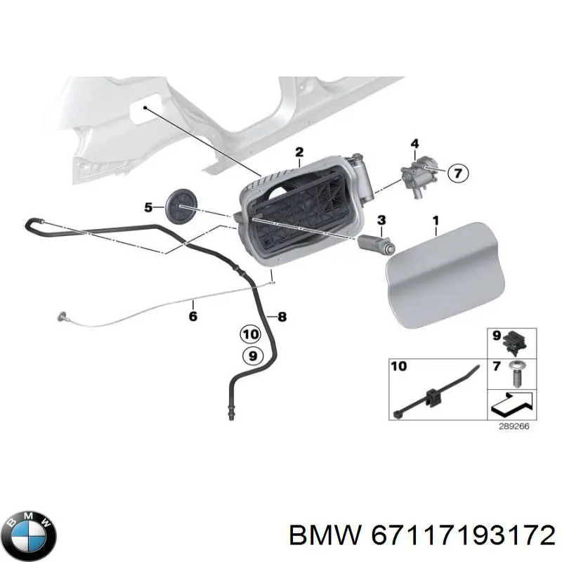 67117193172 BMW Motor acionador de abertura do alcapão de tanque