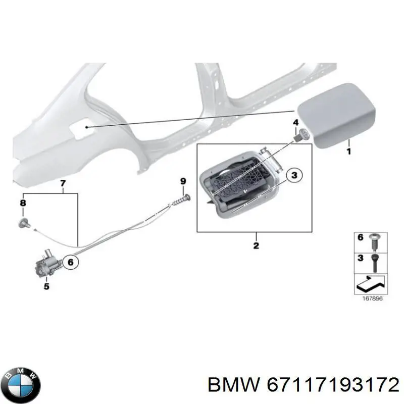Motor acionador de abertura do alcapão de tanque BMW 67117193172 preço, a partir de 45,97 USD