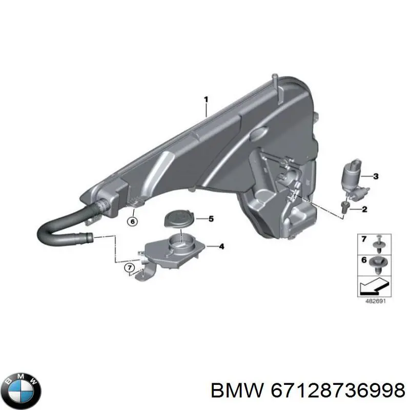 67128736998 BMW Bomba de motor de fluido para lavador de vidro dianteiro