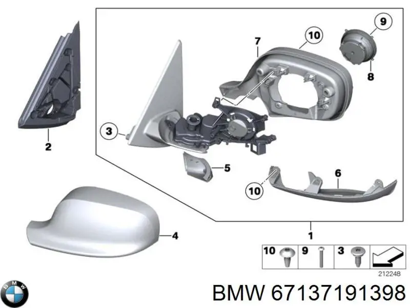 Motor de acionamento do lente do espelho de retrovisão BMW 67137191398 preço, a partir de 59,59 USD