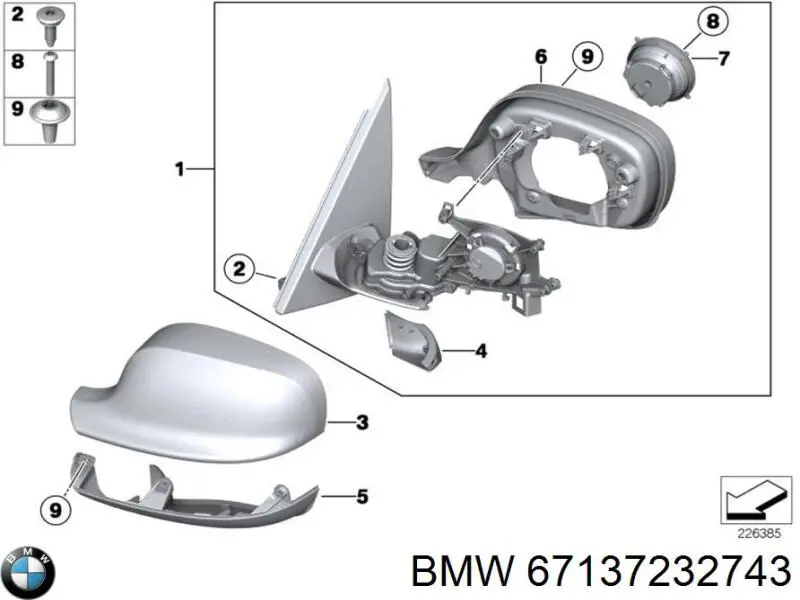 Motor de acionamento do lente do espelho de retrovisão BMW 67137232743 preço, a partir de 125,81 USD