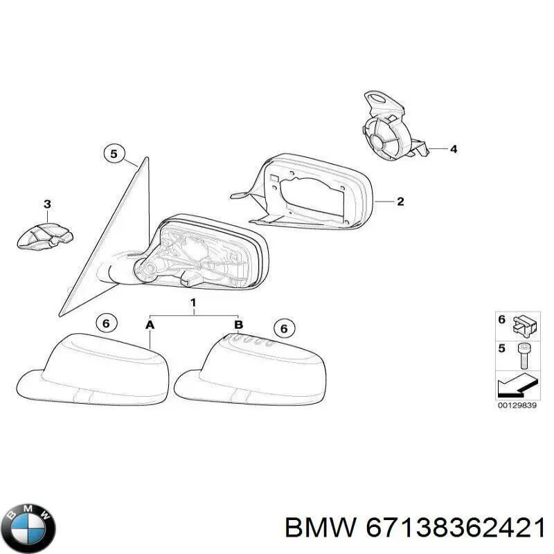 Compre 67138362421 BMW Motor de acionamento do lente do espelho de retrovisão