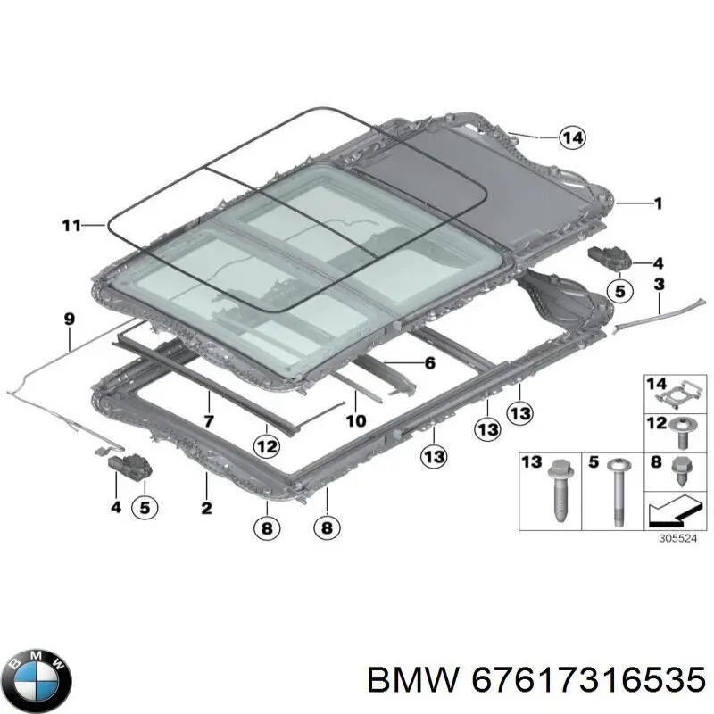 67617316535 BMW Motor de acionamento de alcapão