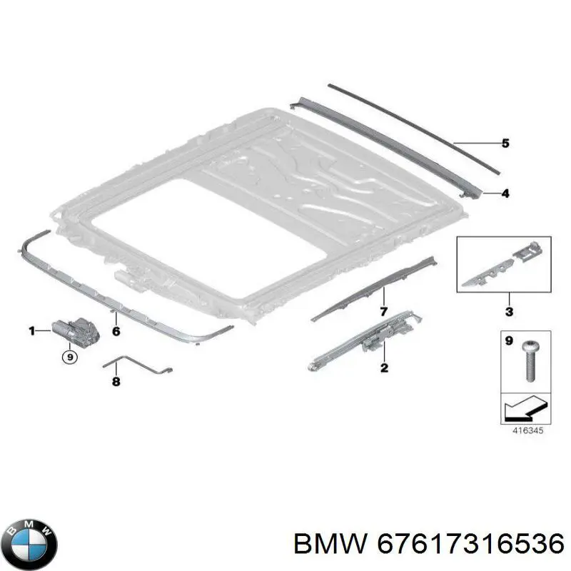 67617316536 BMW Motor de acionamento de alcapão