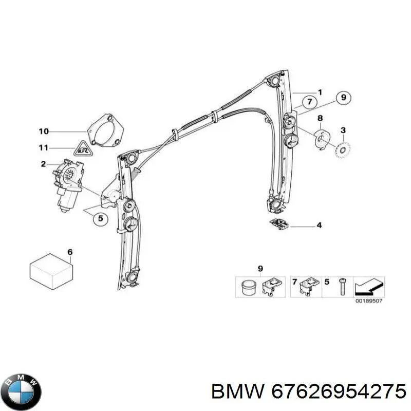 Motor de acionamento de vidro da porta dianteira esquerda BMW 67626954275 preço, a partir de 90,96 USD
