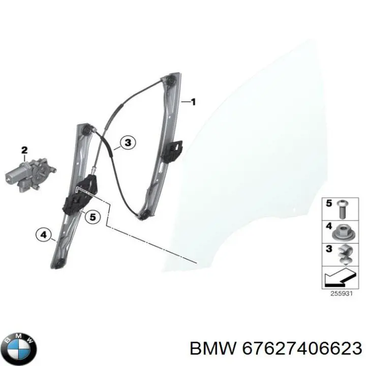Motor de acionamento de vidro da porta dianteira esquerda BMW 67627406623 preço, a partir de 66,93 USD